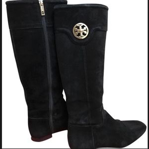 Tory Burch Black Suede Riding Boots Size: 9